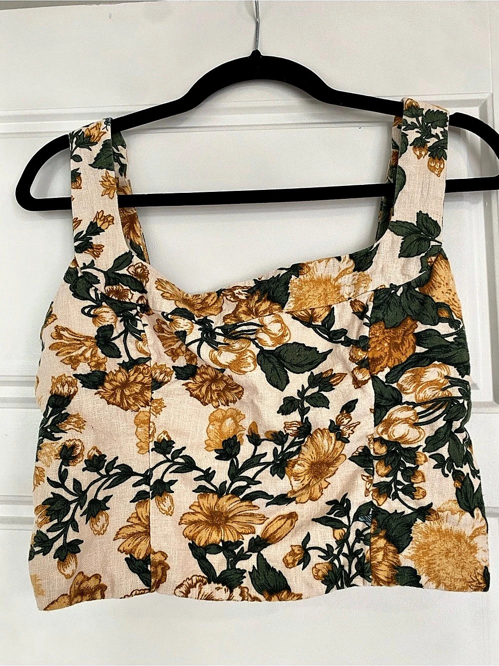 Abercrombie & Fitch Floral Tank Top in Cream & Orange
